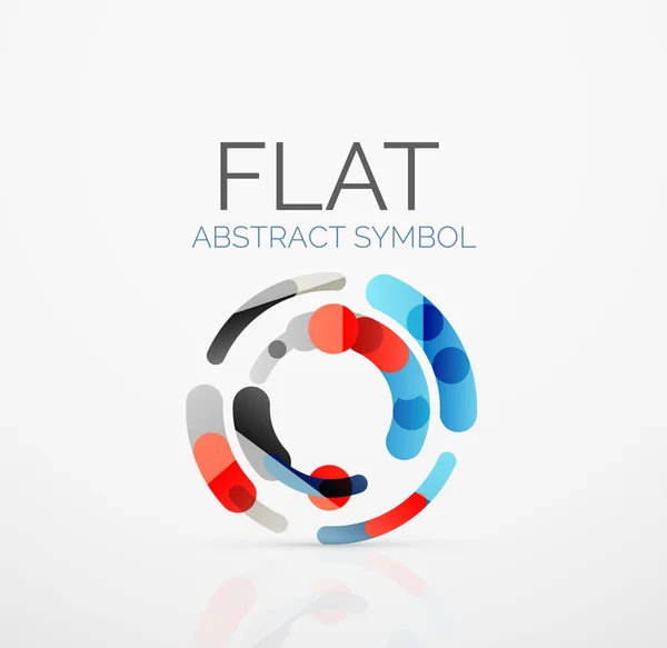 Logo - abstract minimalistisch lineaire plat design. Zakelijke hi-tech geometrische symbool, veelkleurige segmenten lijnen — Stockvector