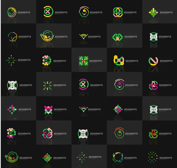 Uppsättning vektor linjär logotyper, geometriska abstrakta symboler, eleganta ikoner — Stock vektor