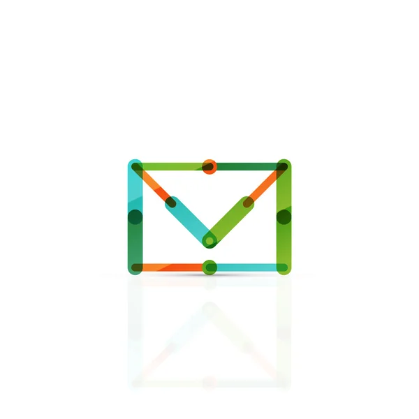 Vector email business symbol, or at sign logo. Linear minimalistic flat icon design — Stock Vector