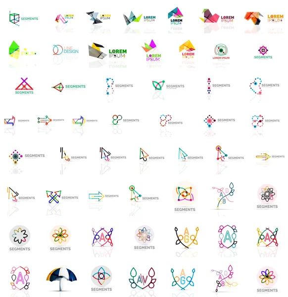 Mega collection of various abstract universal logos — Stockový vektor