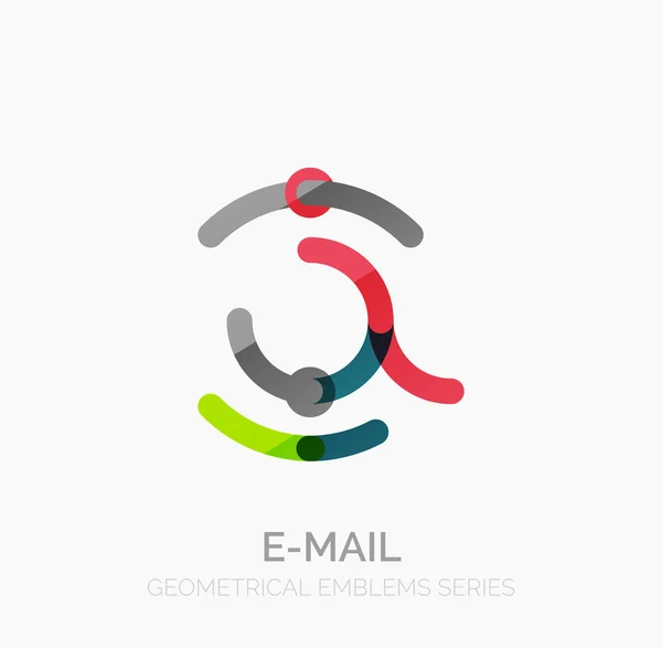 E-mail vectoriel symbole d'entreprise, ou au logo signe. Conception linéaire minimaliste d'icône plate — Image vectorielle