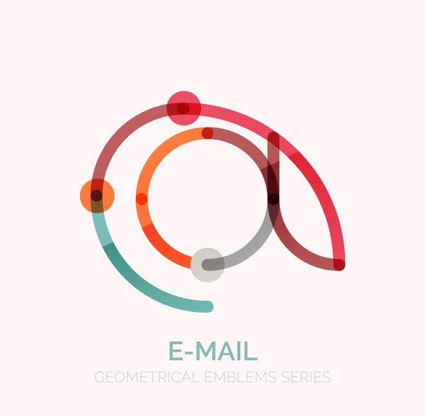 Símbolo do negócio do email do vetor, ou no logotipo do sinal. Design de ícone plano minimalista linear —  Vetores de Stock