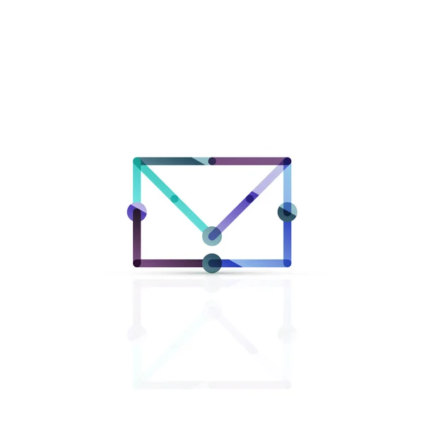 Símbolo do negócio do email do vetor, ou no logotipo do sinal. Design de ícone plano minimalista linear —  Vetores de Stock