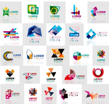 Renkli soyut origami logoları koleksiyonu