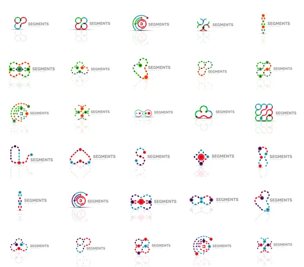 Conjunto de logotipos lineales vectoriales, símbolos abstractos geométricos, iconos elegantes — Archivo Imágenes Vectoriales