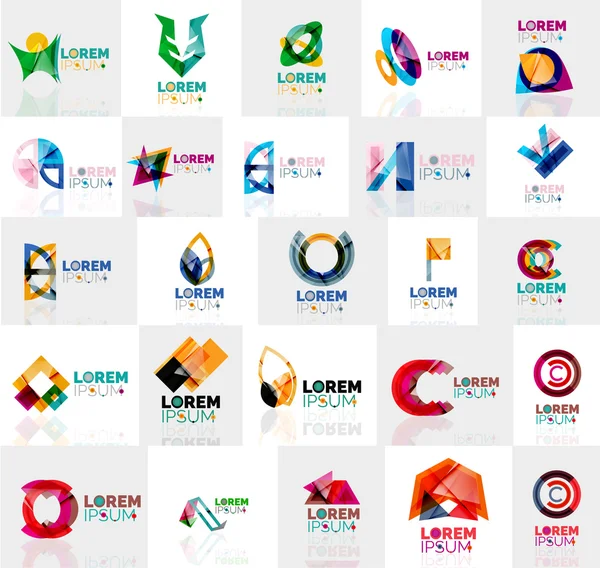 Renkli soyut origami logoları koleksiyonu