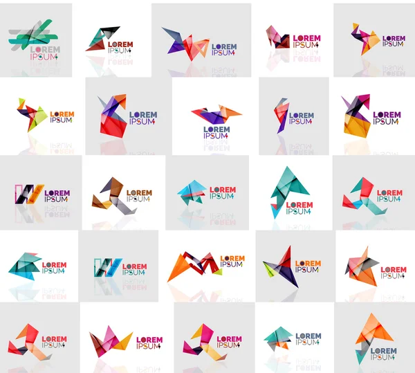 Collectie van kleurrijke abstracte origami logo 's — Stockvector