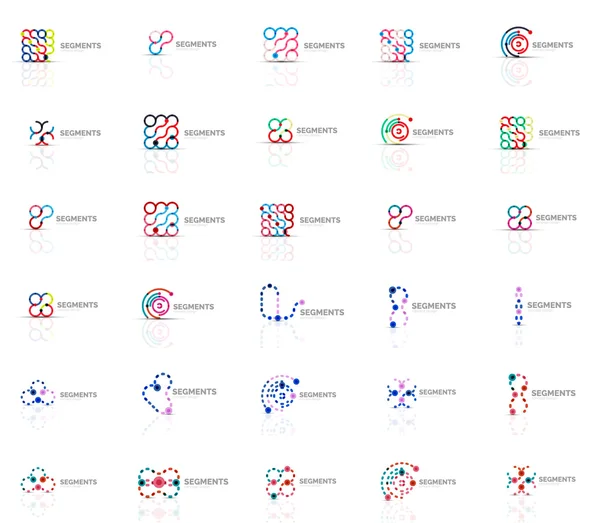 Abstrakte Firmenlogo-Vektorsammlung. Satz von dünnen Linien Design abstrakte Logos. Universal Branding Konzepte — Stockvektor