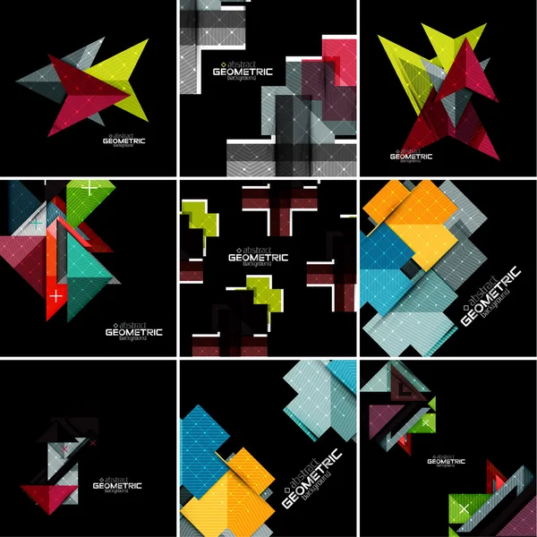 Vector geometrical banner set — Stock Vector