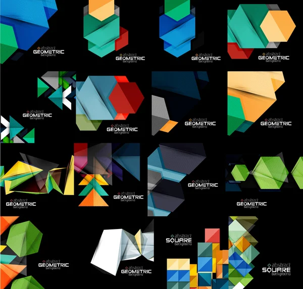 Collection of geometric banners — Stock Vector