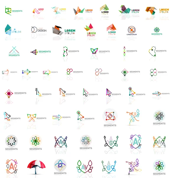 Mega collection de différents logos universels abstraits — Image vectorielle