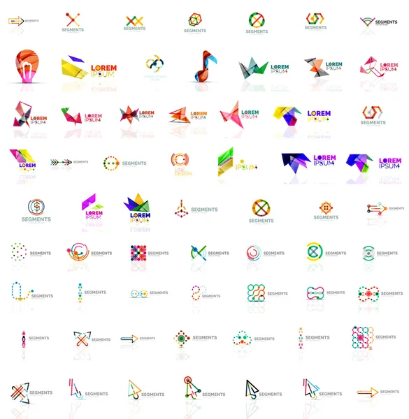 Mega collection de différents logos universels abstraits — Image vectorielle