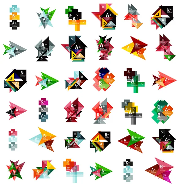 Mega ensemble de bannières de boîte d'option Web géométrique — Image vectorielle
