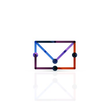 Vektör e-posta iş sembolü, ya da işaret logo. Doğrusal minimalist düz simgesi tasarım