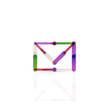 Vektör e-posta iş sembolü, ya da işaret logo. Doğrusal minimalist düz simgesi tasarım
