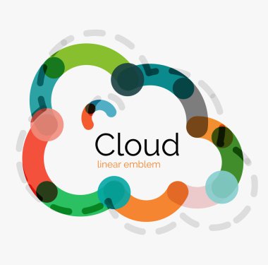 Düz tasarım bulut simgesi, arka plan