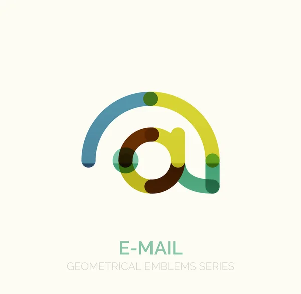 Vektor e-mail üzleti szimbólum, vagy a jel logo. Lineáris minimalista lakás ikon tervezés — Stock Vector