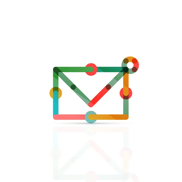 Símbolo de negocio de correo electrónico vectorial, o en el logotipo signo. Diseño lineal minimalista de iconos planos — Vector de stock