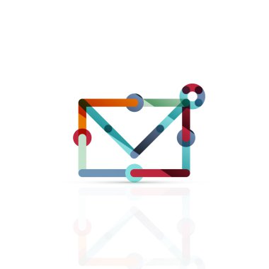 Vektör e-posta iş sembolü, ya da işaret logo. Doğrusal minimalist düz simgesi tasarım