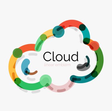 Düz tasarım bulut simgesi, arka plan