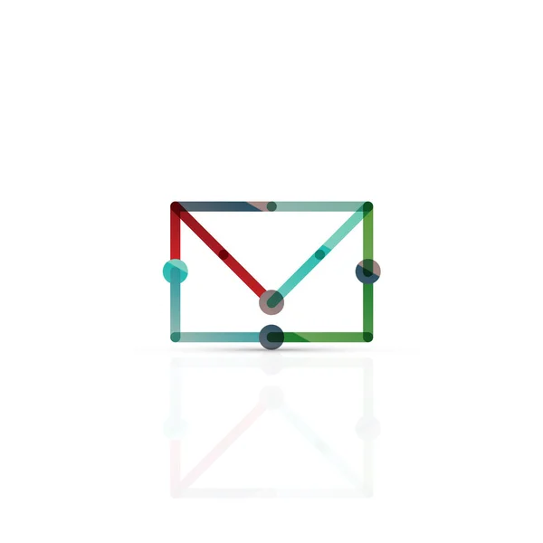 Símbolo de negocio de correo electrónico vectorial, o en el logotipo signo. Diseño lineal minimalista de iconos planos — Vector de stock