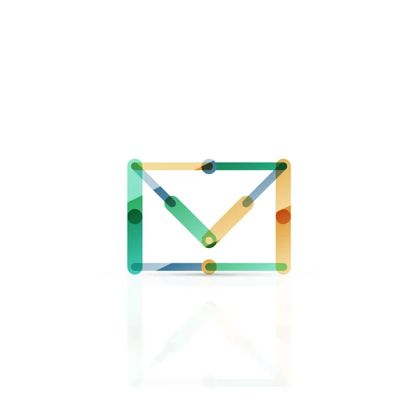 Símbolo do negócio do email do vetor, ou no logotipo do sinal. Design de ícone plano minimalista linear —  Vetores de Stock