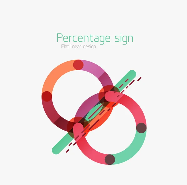 Flat icon of percentage sign. — Stockvector