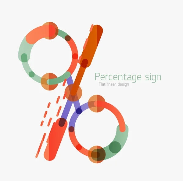 Flat icon of percentage sign. — 图库矢量图片