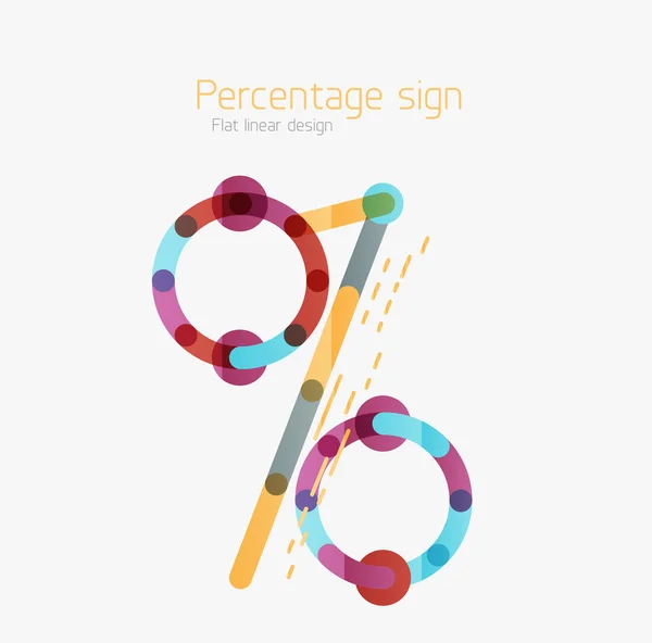 Flat icon of percentage sign. — Stock Vector