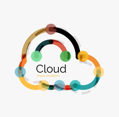 Düz tasarım bulut simgesi, arka plan