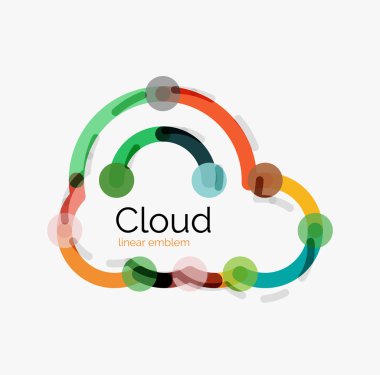 Düz tasarım bulut simgesi, arka plan