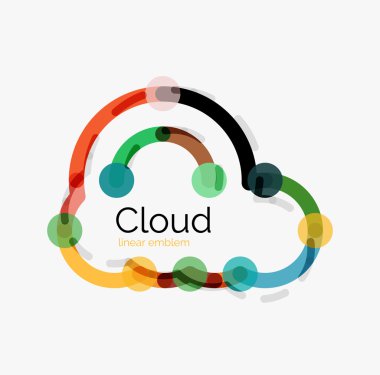 Düz tasarım bulut simgesi, arka plan
