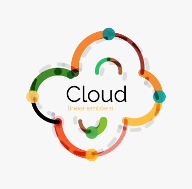 Düz tasarım bulut simgesi, arka plan