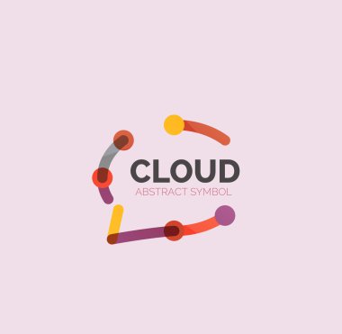 Düz doğrusal tasarım konuşma bulut logosunu görmeniz gerekir. Konuşma balonu, modern geometrik endüstriyel ince satırı simgesi