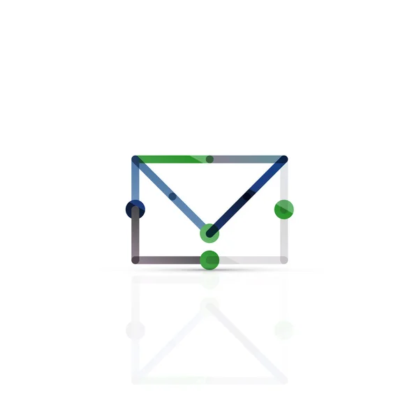 Símbolo do negócio do email do vetor, ou no logotipo do sinal. Design de ícone plano minimalista linear —  Vetores de Stock