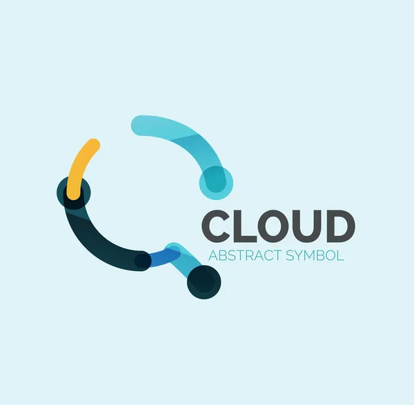 Vlakke lineaire ontwerp toespraak wolk logo. Praat bubble, moderne geometrische industriële dunne lijn pictogram — Stockvector