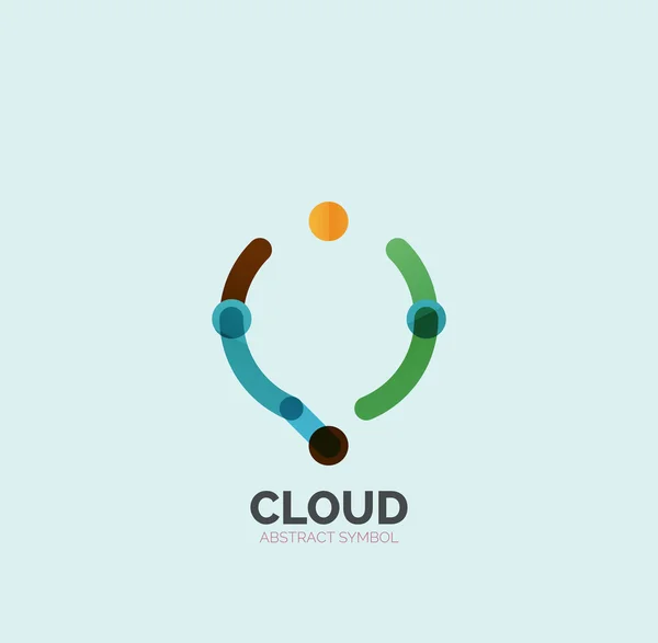 Platt linjär design tal cloud logotyp. Prat bubbla, moderna geometriska industriella tunn linje-ikonen — Stock vektor