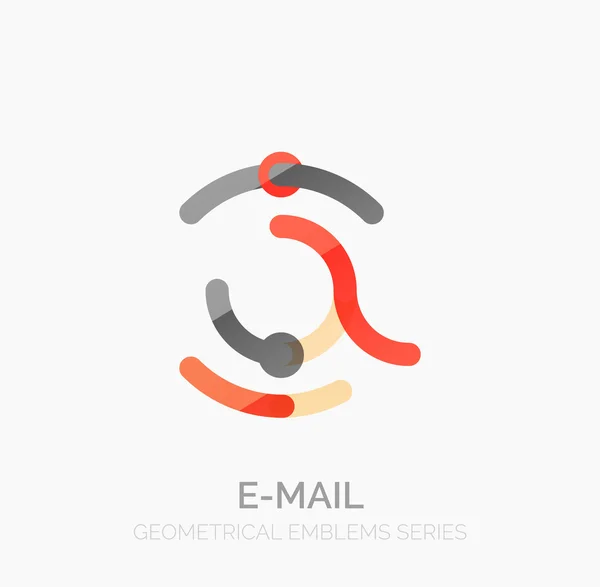 Vector e-business symbol, eller vid tecken på logotypen. Linjära minimalistisk platt ikon design — Stock vektor