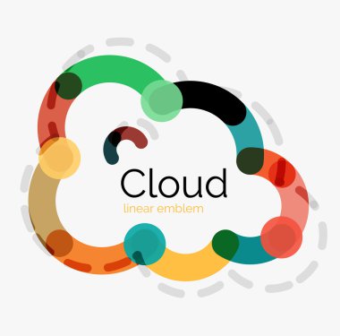 Düz tasarım bulut simgesi, arka plan
