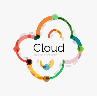 Düz tasarım bulut simgesi, arka plan
