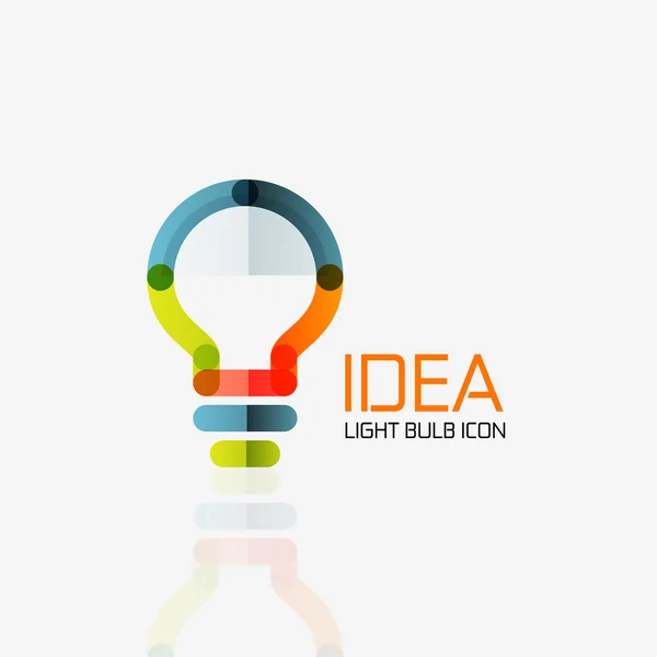 Logotyp, vektor-lampa abstrakt linjär geometriska business ikonen. Idén begrepp — Stock vektor
