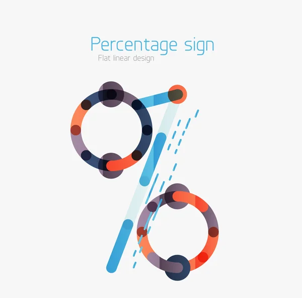 Flat icon of percentage sign. — 图库矢量图片