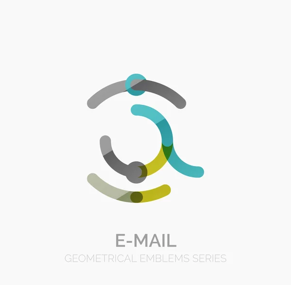 Símbolo do negócio do email do vetor, ou no logotipo do sinal. Design de ícone plano minimalista linear —  Vetores de Stock