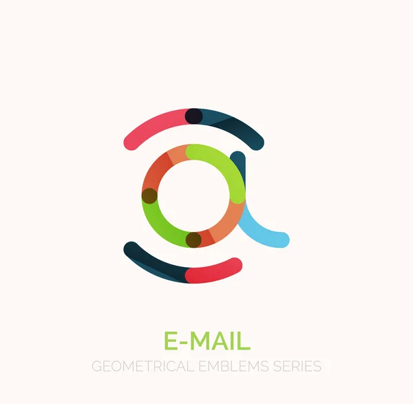 E-mail vectoriel symbole d'entreprise, ou au logo signe. Conception linéaire minimaliste d'icône plate — Image vectorielle