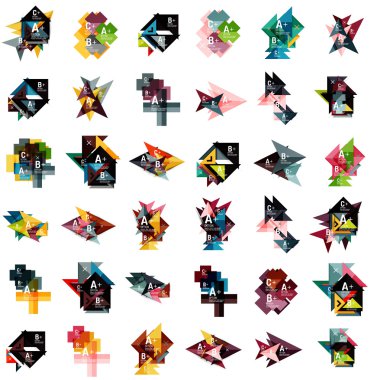 Mega geometrik web seçeneği kutusu pankartlar ayarla