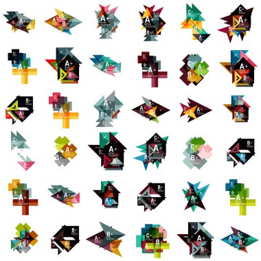 Mega geometrik web seçeneği kutusu pankartlar ayarla