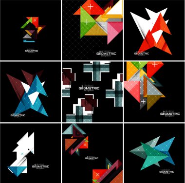 Vektör geometrik afiş set