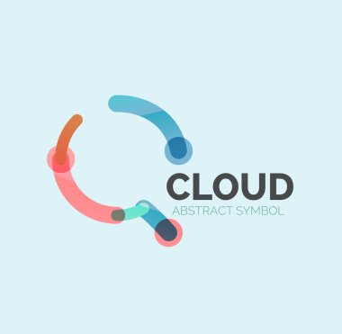 Düz doğrusal tasarım konuşma bulut logosunu görmeniz gerekir. Konuşma balonu, modern geometrik endüstriyel ince satırı simgesi