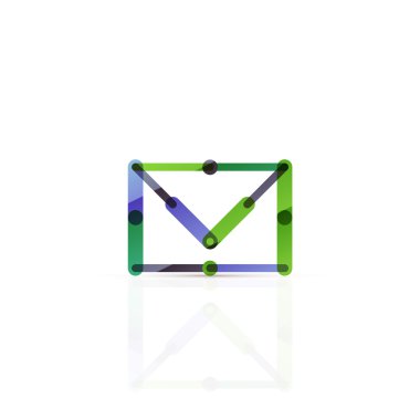 Vektör e-posta iş sembolü, ya da işaret logo. Doğrusal minimalist düz simgesi tasarım