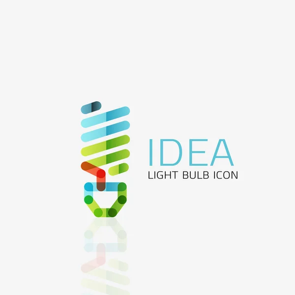 Logo, vector light bulb abstract linear geometric business icon. Idea concept — Stock Vector